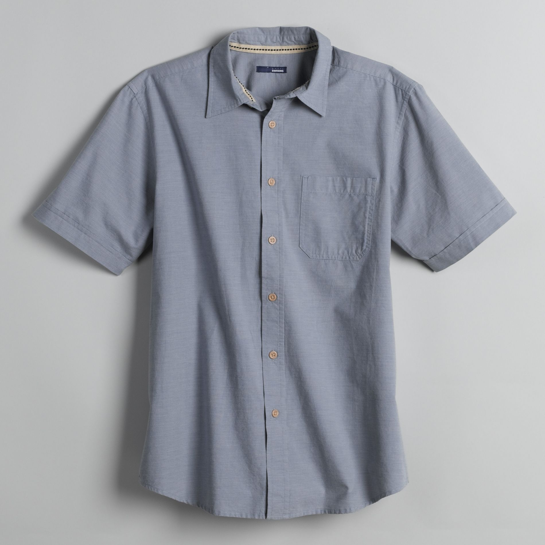 Basic Editions Men's Short Sleeve Striped Shirt