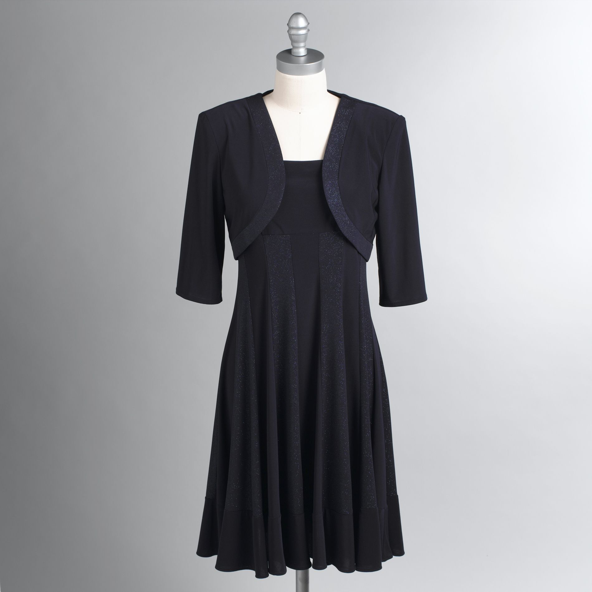 Kathy Roberts Women&#39;s Sparkle Knit Jacket Dress