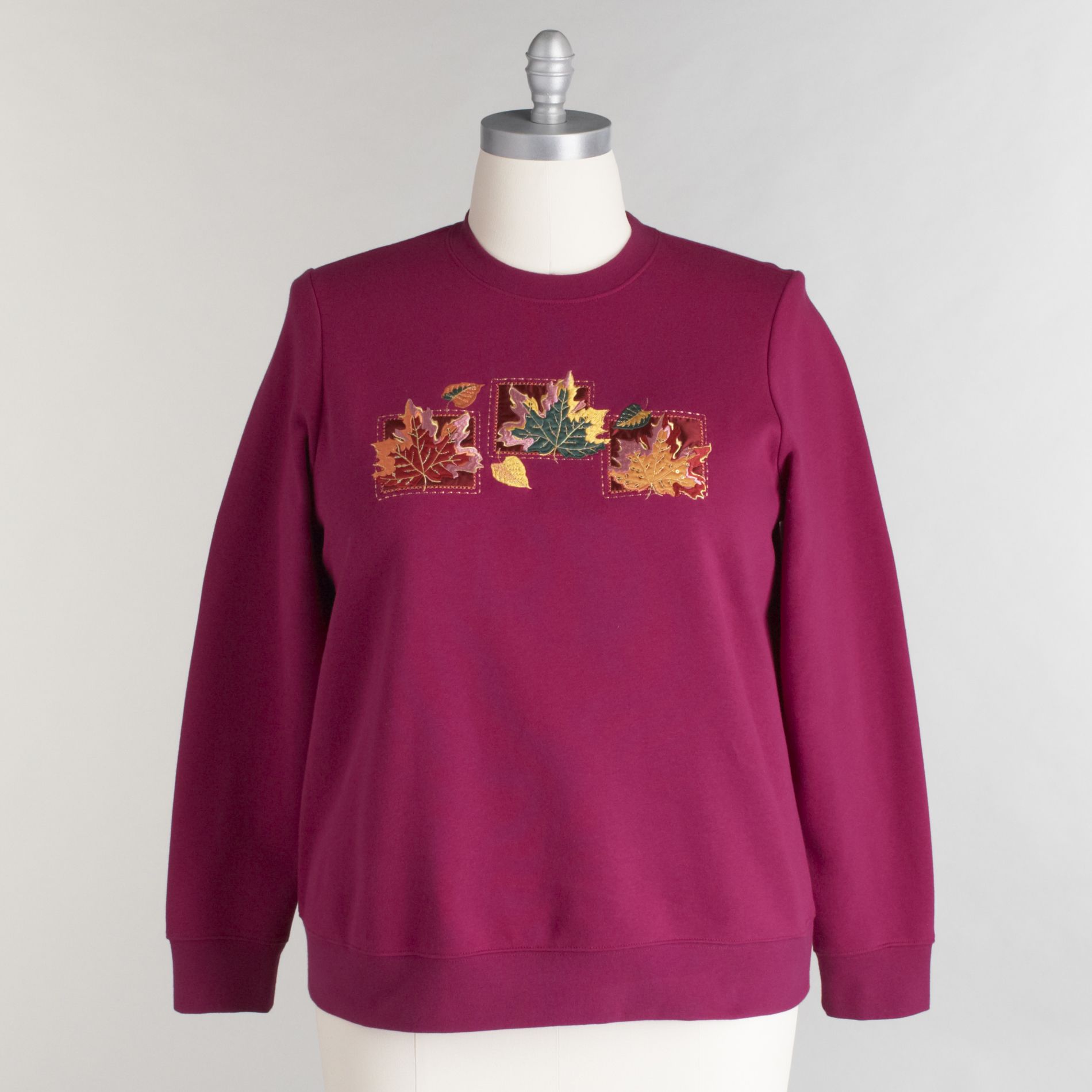 Basic Editions Women&#39;s Plus Embellished Sweatshirt