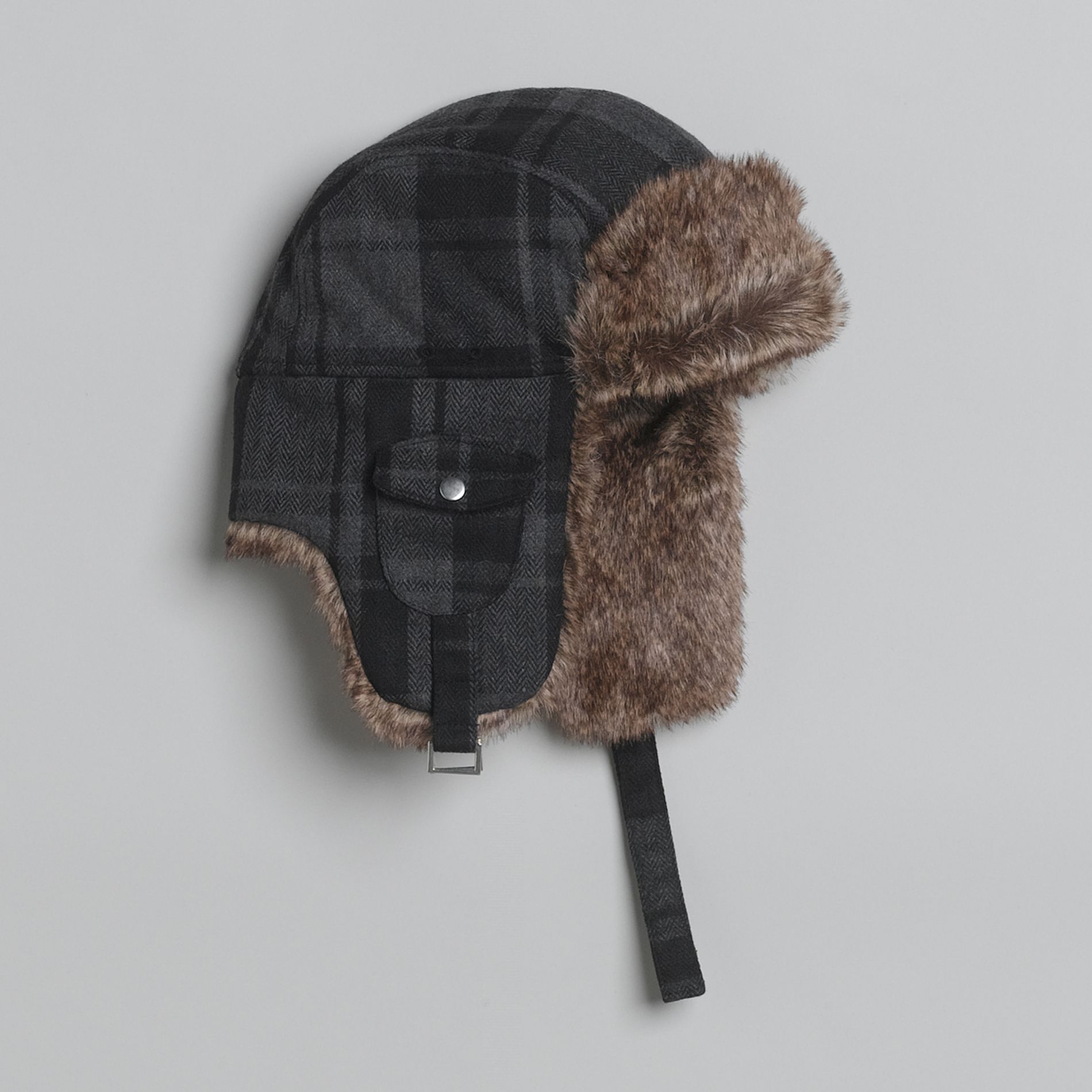 Route 66 Men's Faux-Fur Trimmed Trapper Hat