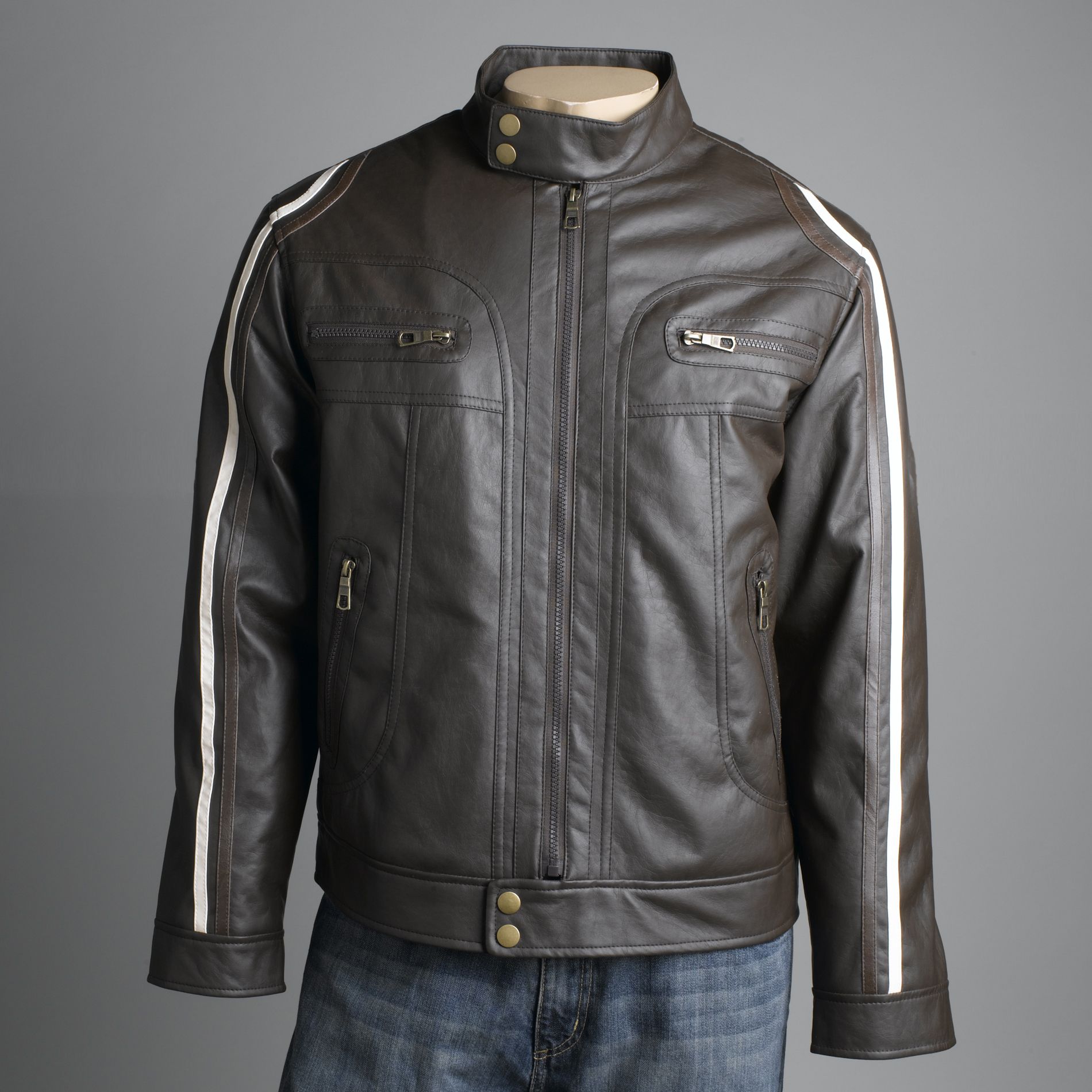 Whispering Smith Men&#39;s Faux-Leather Racing Jacket
