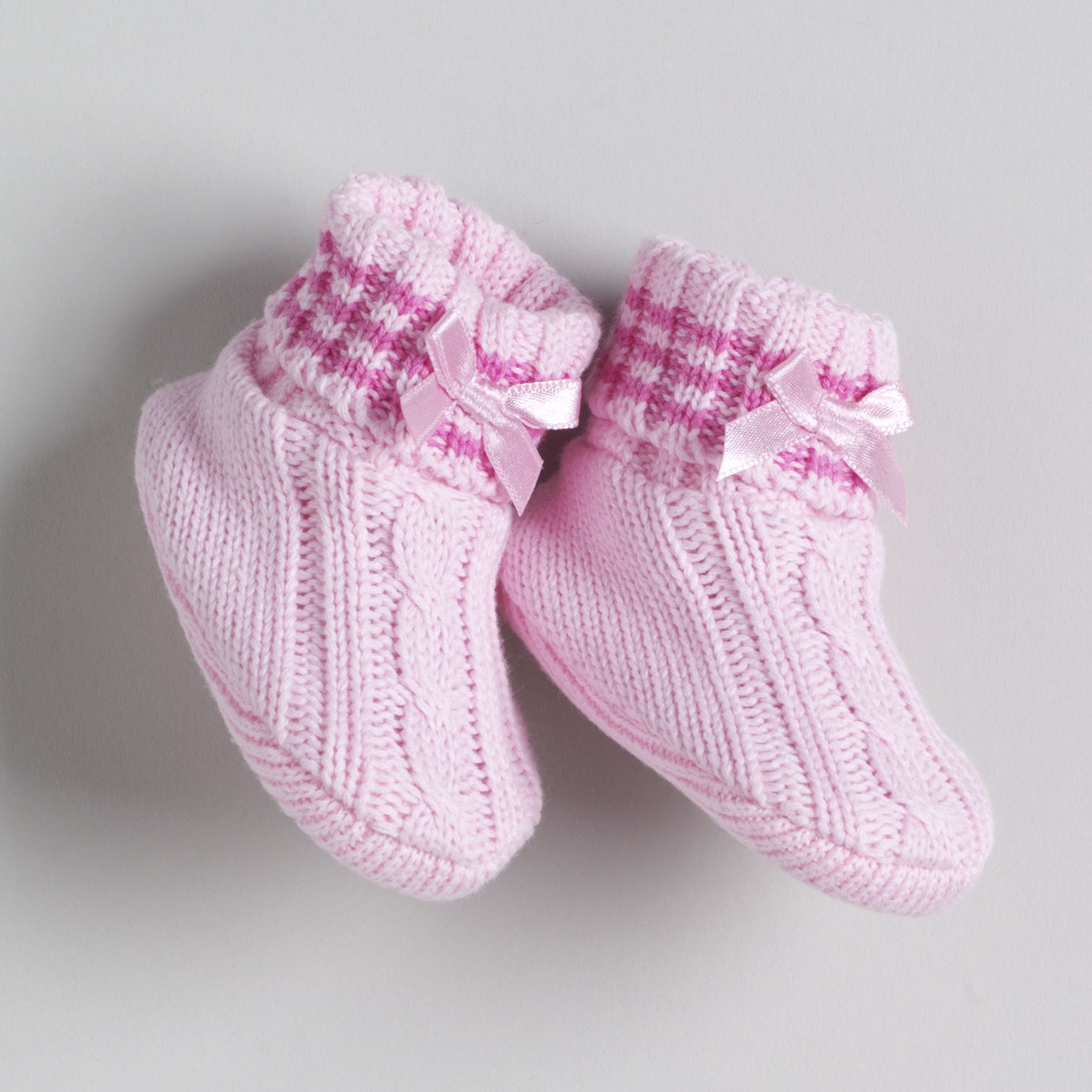 Little Wonders Newborn Girl&#39;s Cable Booties -Size 0-3 Months