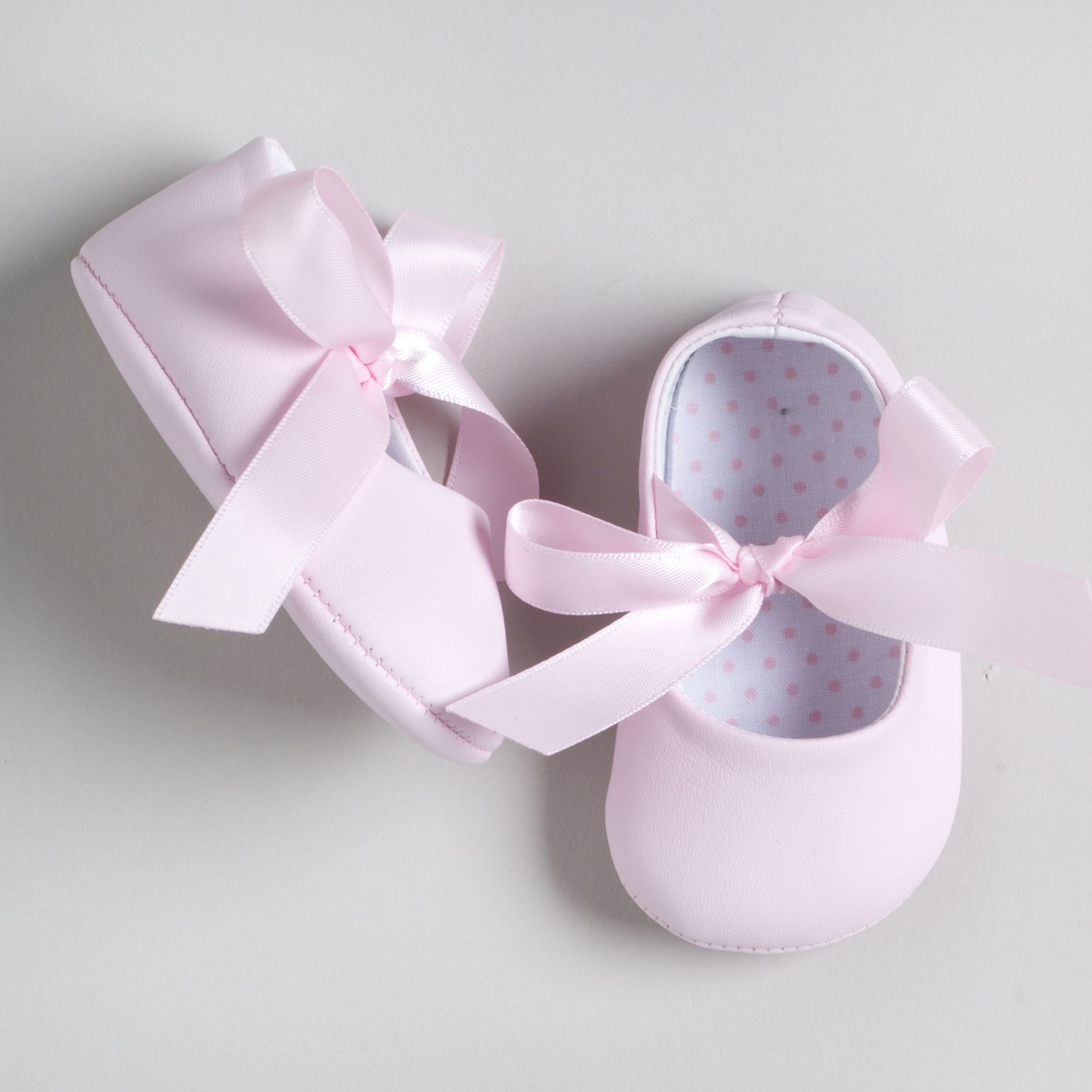 Little Wonders Girl's Vinyl Ballet Soft Sole Shoe with Ribbon Tie