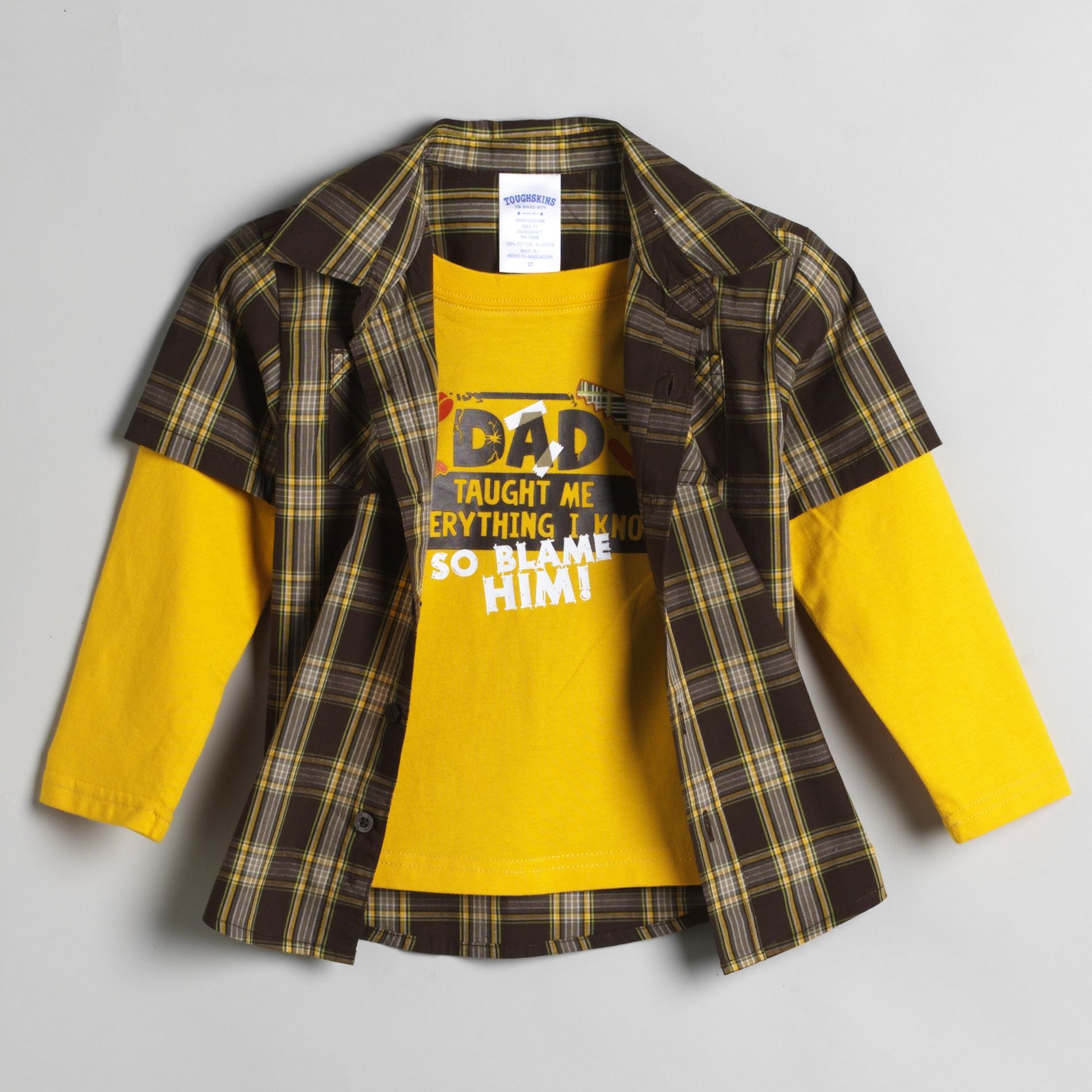 Toughskins Infant & Toddler Boy&#39;s Plaid Layered Shirt