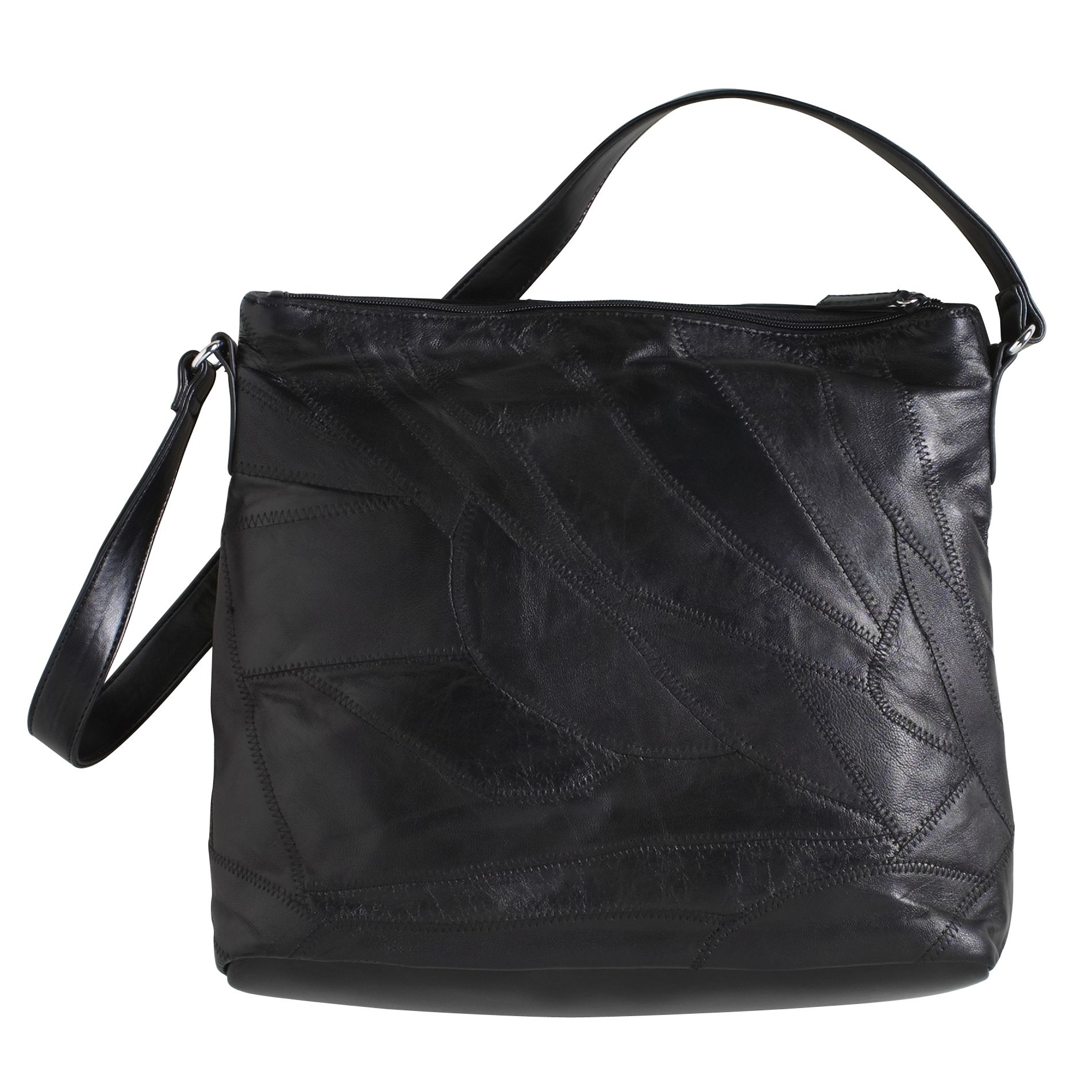 Jaclyn Smith Women&#39;s Patch Leather Bucket Handbag