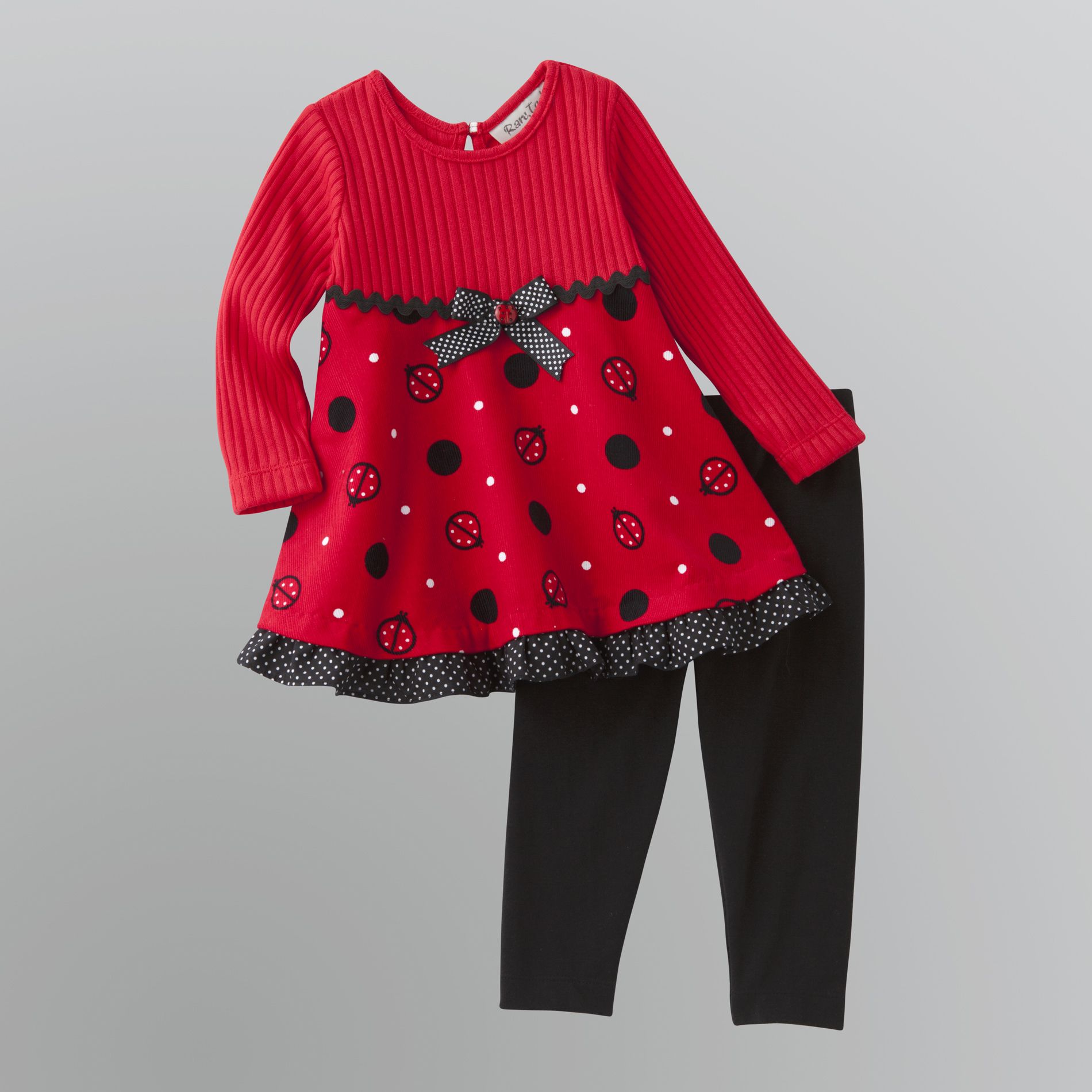 Rare Too Infant & Toddler Girl's Knit Woven Top & Legging Set - Red