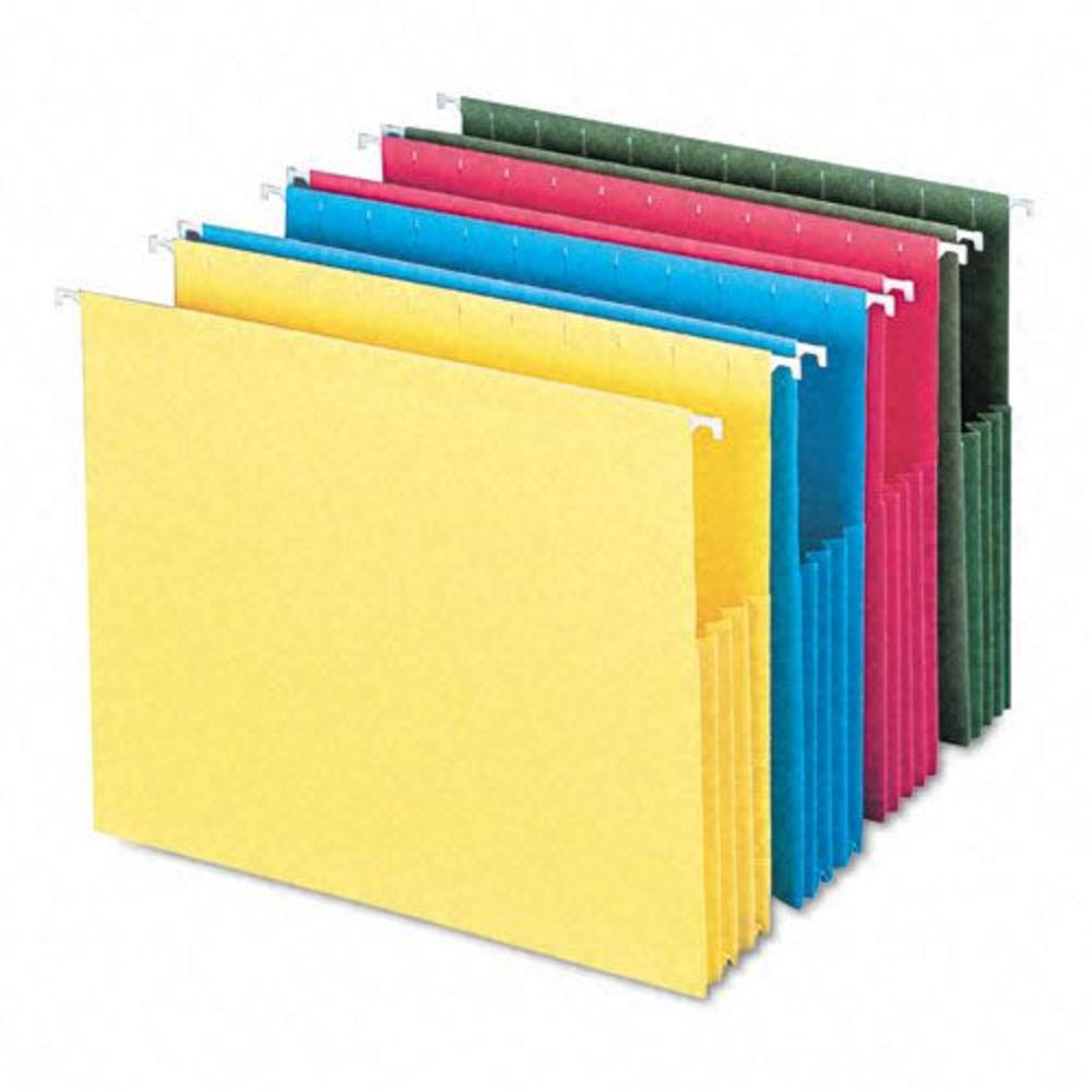 Smead SMD64290 Four-Pack Assorted Color Hanging File Pockets