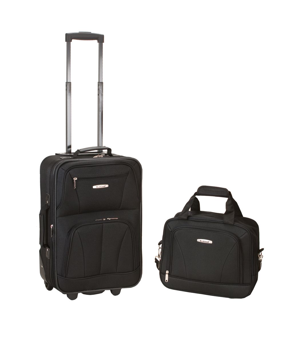 Rockland Fox Luggage 2 PC BLACK LUGGAGE SET
