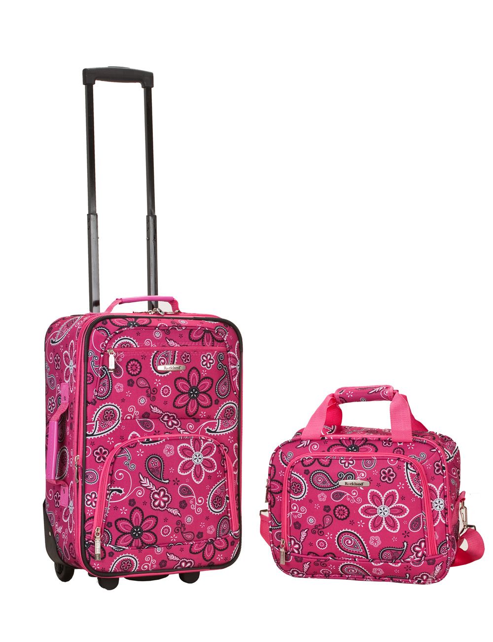 Rockland Fox Luggage 2 pc. Pink Bandana Luggage Set