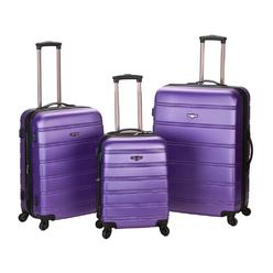 Rockland Fox Luggage Rockland F160-PURPLE Melbourne 3 Pc ABS Luggage Set - Purple