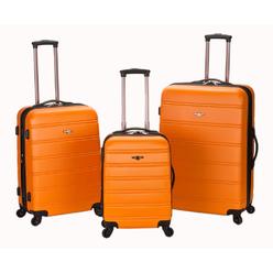 Rockland Fox Luggage Rockland Melbourne Hardside Expandable Spinner Wheel Luggage, Orange, 3-Piece Set (20/24/28)