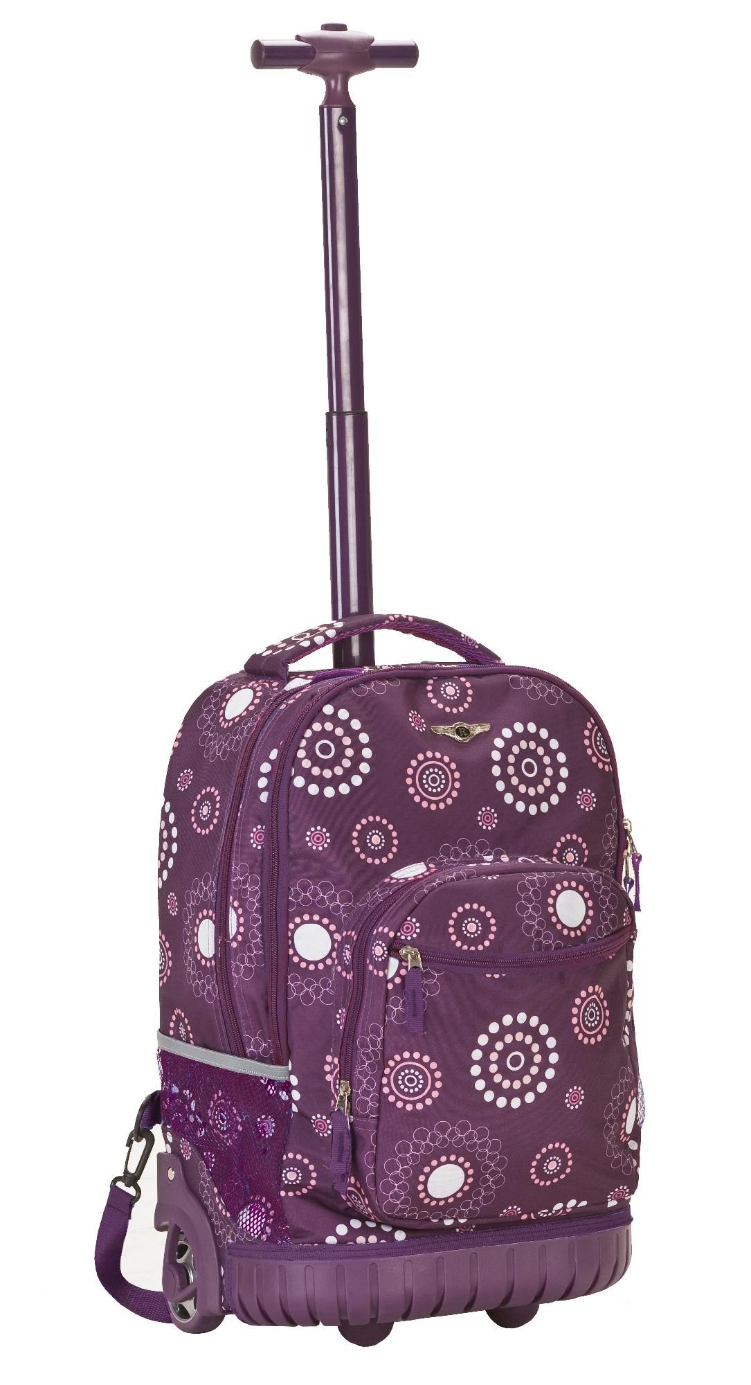 Rockland Fox Luggage 19" Rolling Backpack, Purple Pearl