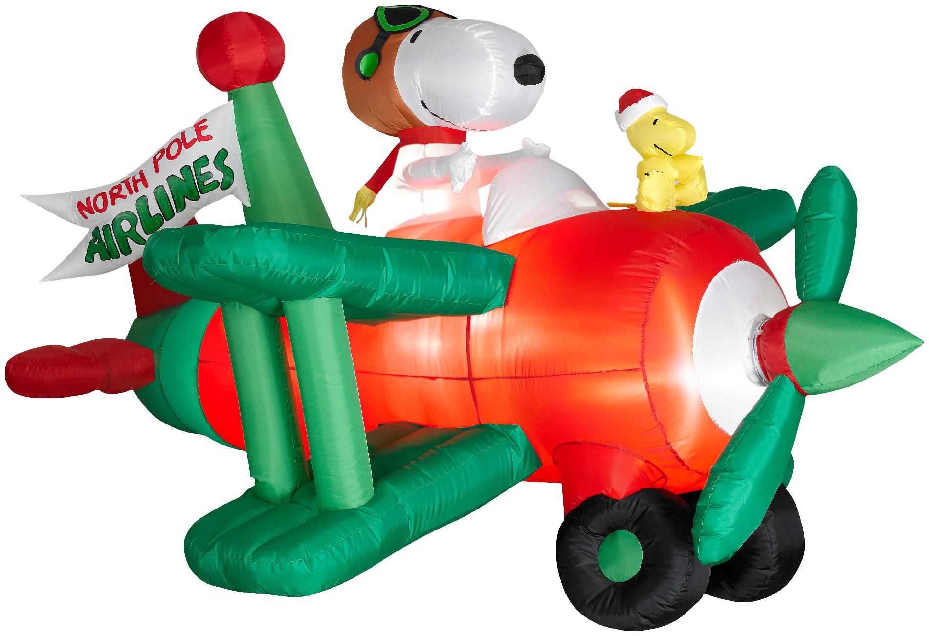Peanuts By Schulz 3.5 Foot Inflatable Snoopy in Bi-Plane