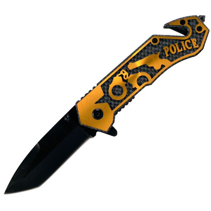 Whetstone Golden Police Assisted Open Rescue Knife - 7.75