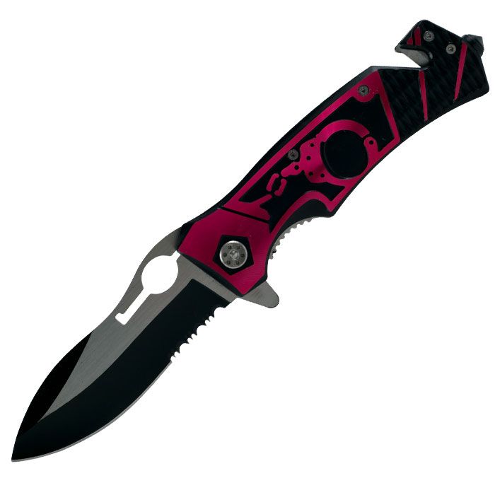 Whetstone Pink Cuff Assisted Open Rescue Knife - 8.875 inch