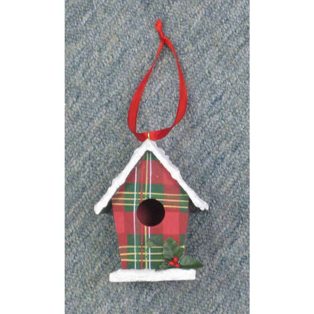 Country Living Vintage Christmas 3D Wood Birdhouse Ornament