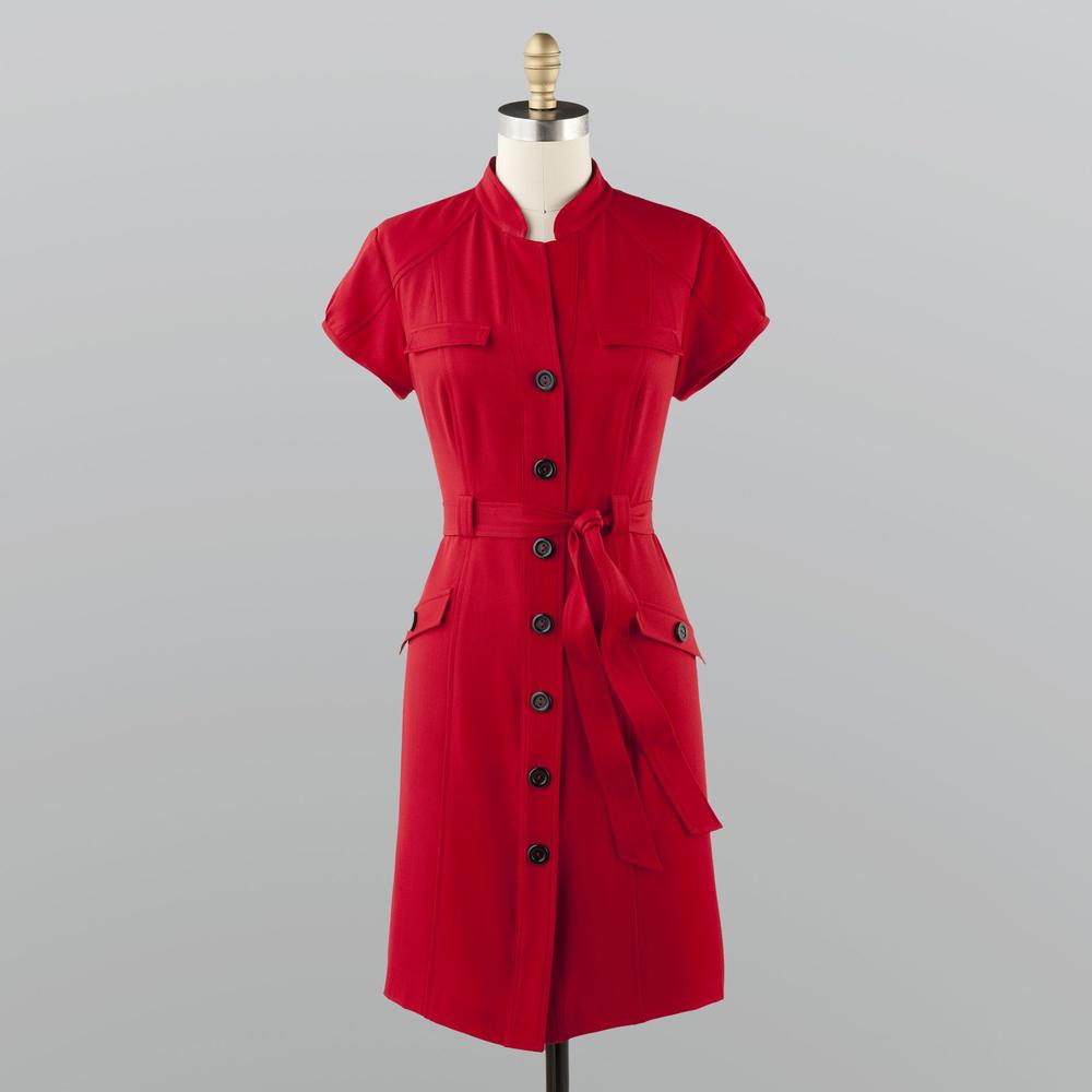 RB Collection Women's Belted Shirtdress
