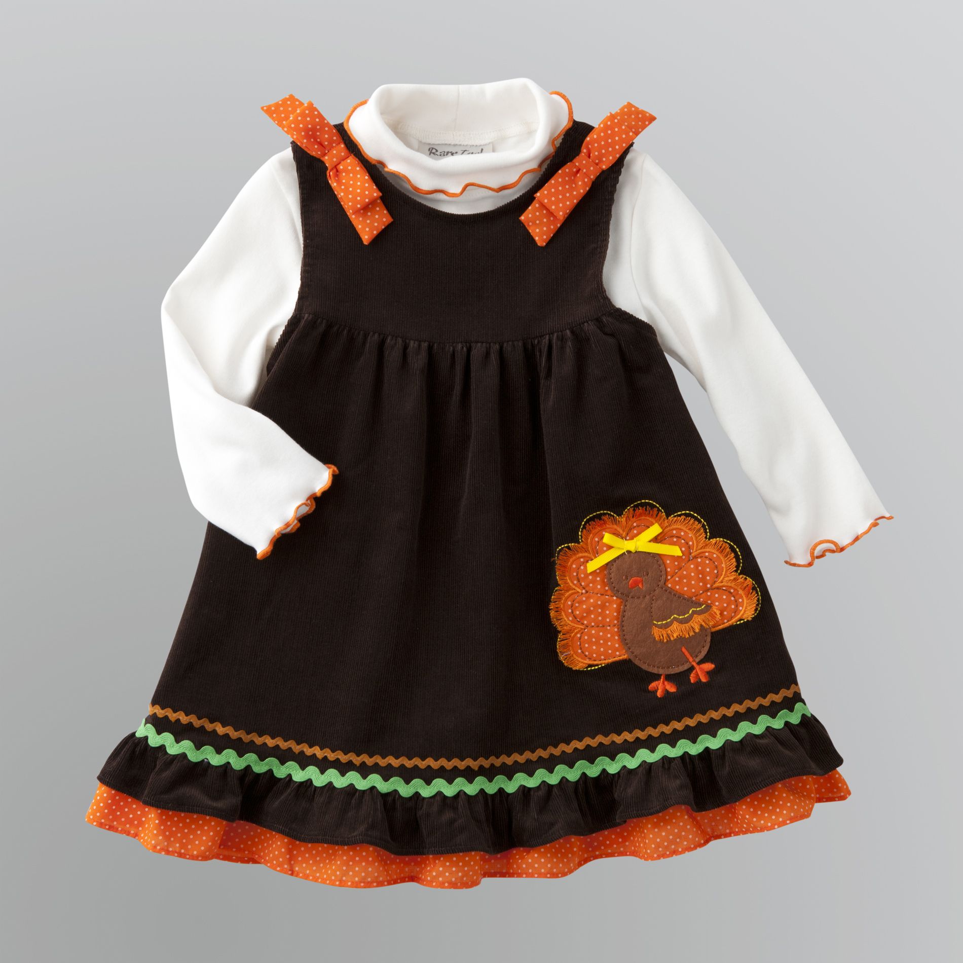 Rare Too Infant & Toddler Girl's Harvest Turkey Jumper Dress