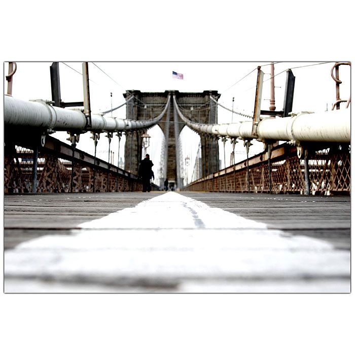 Trademark Global 14x19 inches "Brooklyn Bridge" by Yale Gurney w/ COA