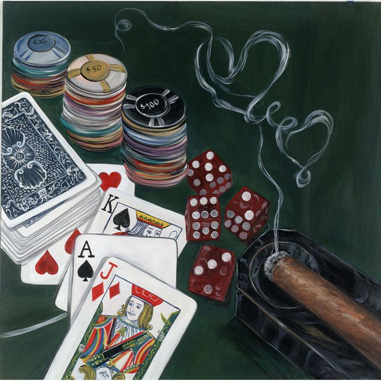 Trademark Global 36x36 inches "Poker Hand" by Frank Walcott 36x36 inches
