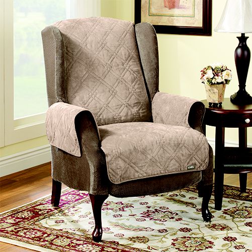 Sure Fit WING CHAIR/RECLINER QUILTED SUEDE PET THROW