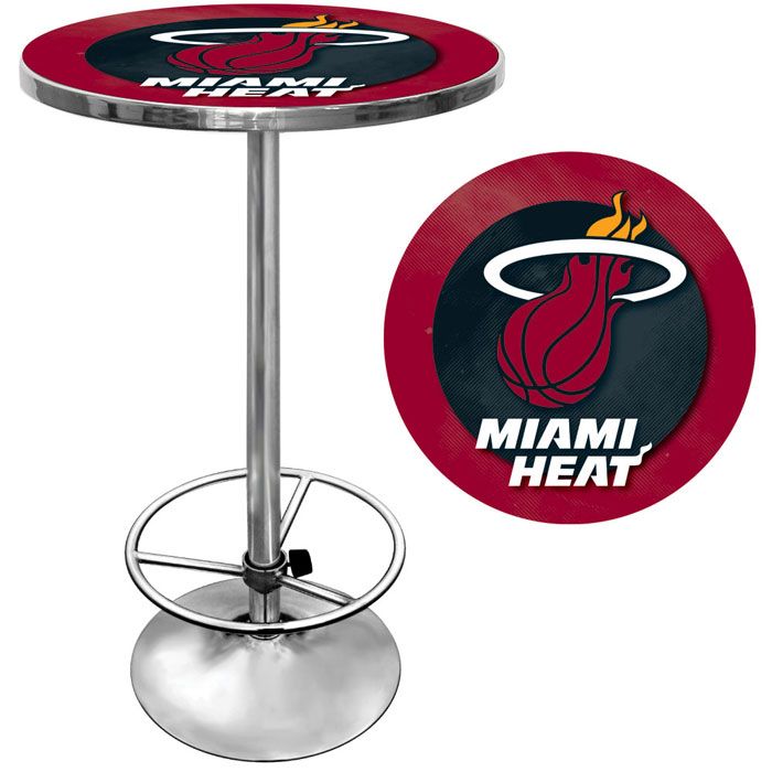 Miami Heat NBA Chrome Pub Table