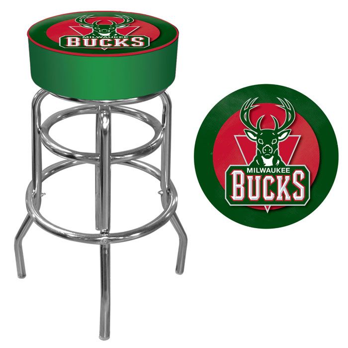 NBA(CANONICAL) Milwaukee Bucks Padded Swivel Bar Stool