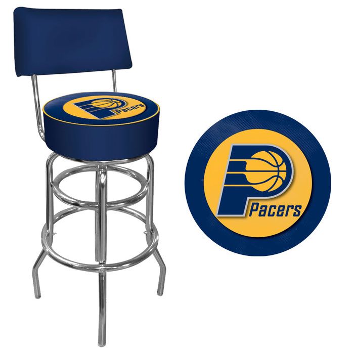 NBA(CANONICAL) Indiana Pacers Padded Swivel Bar Stool with Back