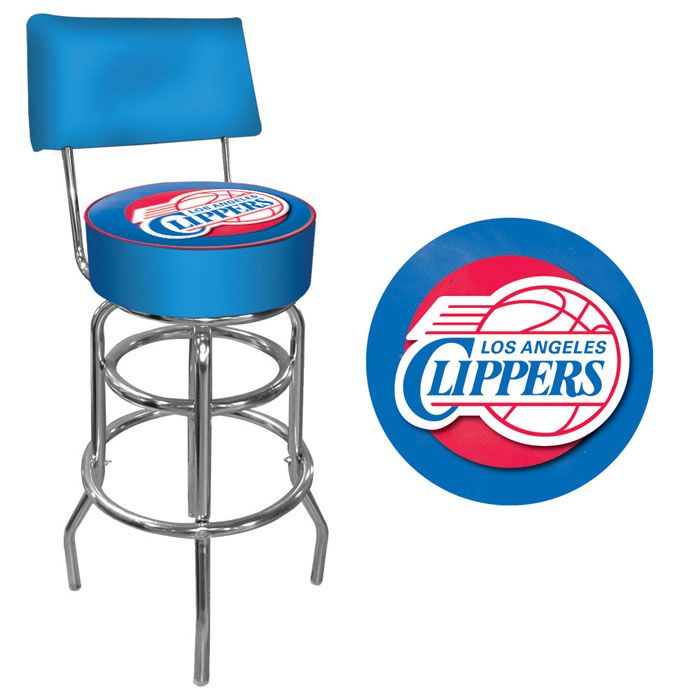 NBA(CANONICAL) Los Angeles Clippers Padded Swivel Bar Stool with Back