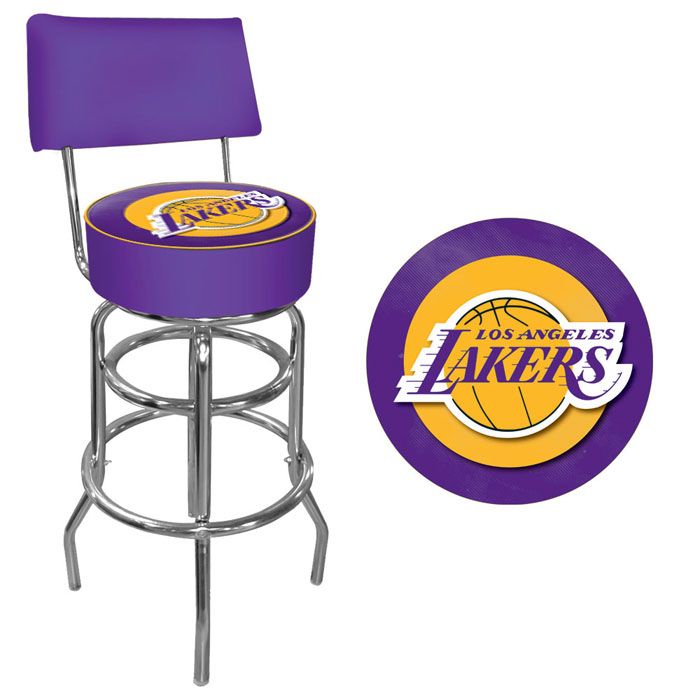 NBA(CANONICAL) Los Angeles Lakers Padded Swivel Bar Stool with Back