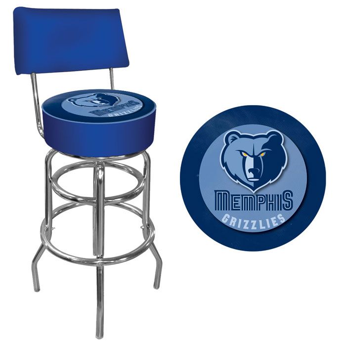 NBA(CANONICAL) Memphis Grizzlies Padded Swivel Bar Stool with Back