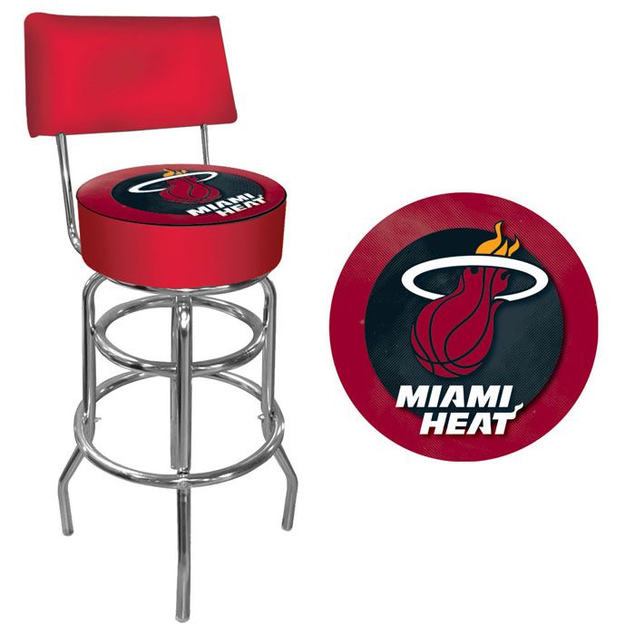 NBA(CANONICAL) Miami Heat Padded Swivel Bar Stool with Back