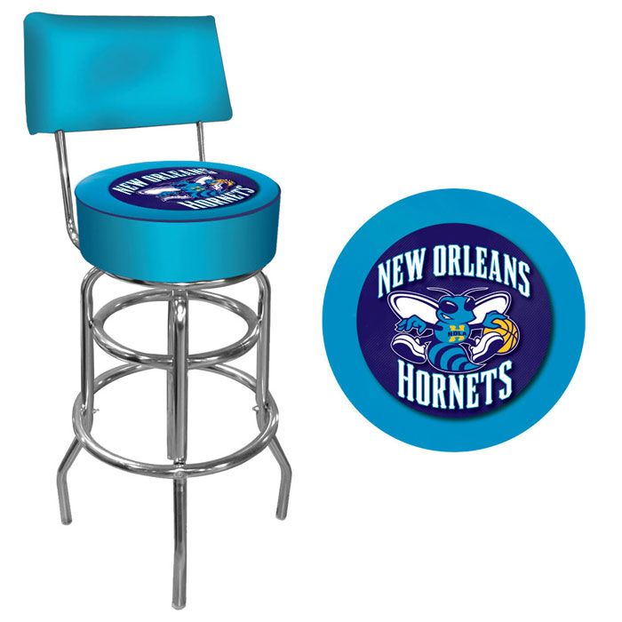 NBA(CANONICAL) New Orleans Hornets Padded Swivel Bar Stool with Back
