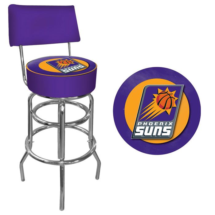 NBA(CANONICAL) Phoenix Suns Padded Swivel Bar Stool with Back