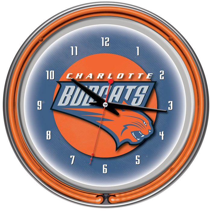 NBA(CANONICAL) Charlotte Bobcats Double Ring Neon Clock