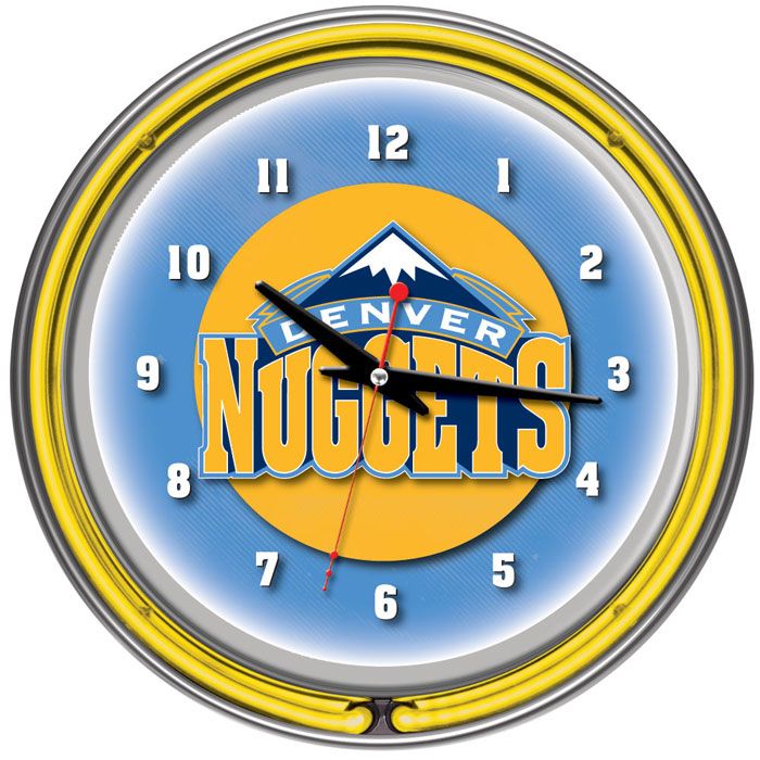 NBA(CANONICAL) Denver Nuggets Double Ring Neon Clock
