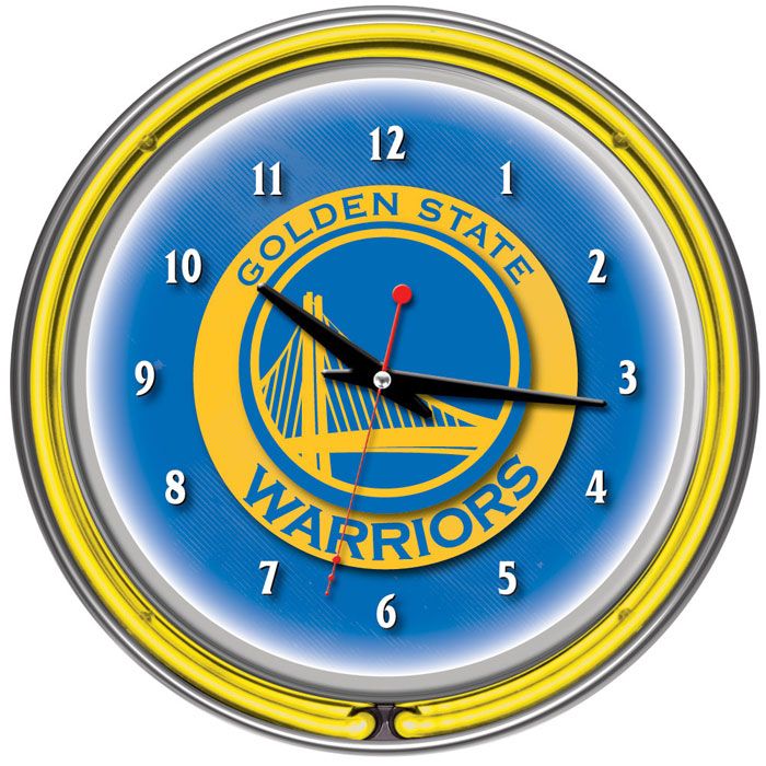 NBA(CANONICAL) Golden State Warriors  Double Ring Neon Clock