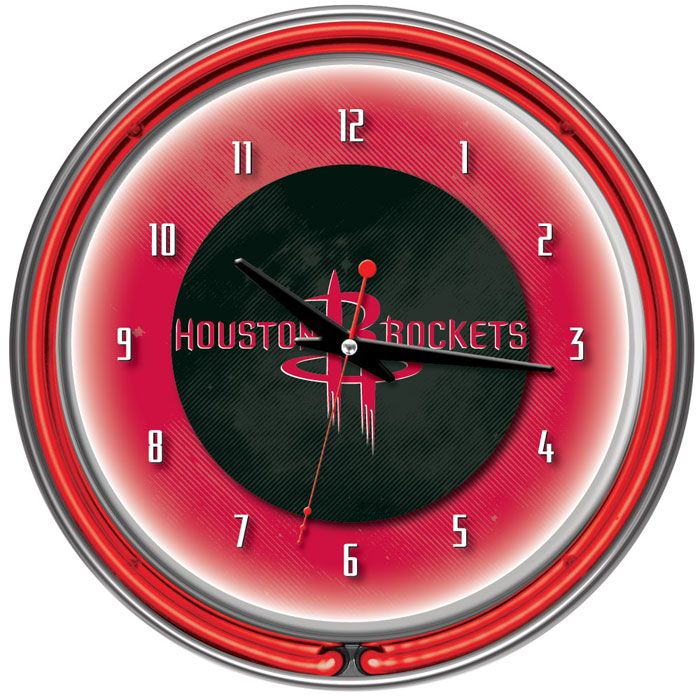 NBA(CANONICAL) Houston Rockets Double Ring Neon Clock