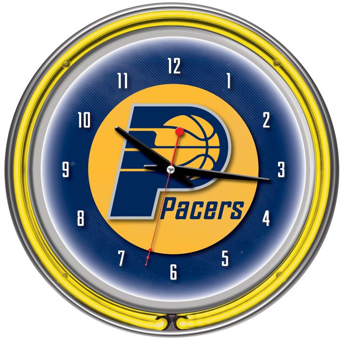 NBA(CANONICAL) Indiana Pacers Double Ring Neon Clock
