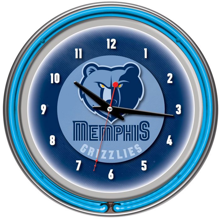 NBA(CANONICAL) Memphis Grizzlies Double Ring Neon Clock