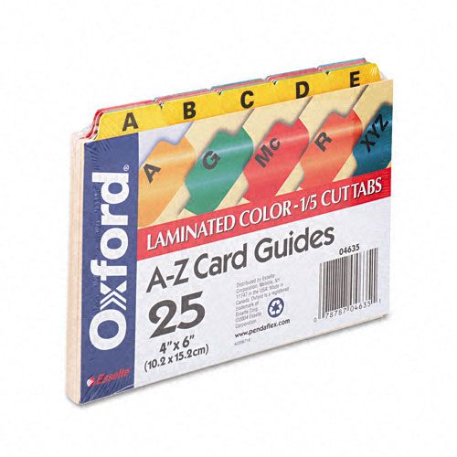 Oxford OXF04635 Manila Index Card Guides with Laminated Tabs