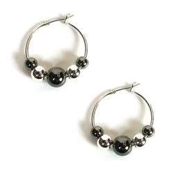 Attention Round wire earrings with 5 beads