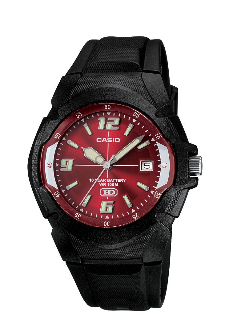 casio red dial watch