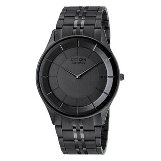 Citizen Mens' Solar Power Watch w/Round Black Case, Dial and Expansion Band Jewelry Watches