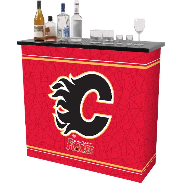 NHL Calgary Flames 2 Shelf Portable Bar w/ Case