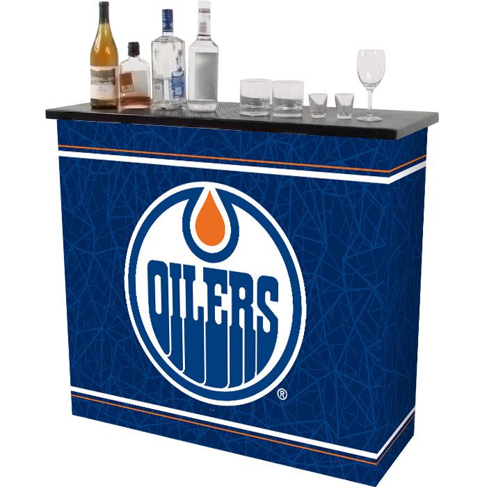 NHL Edmonton Oilers 2 Shelf Portable Bar w/ Case