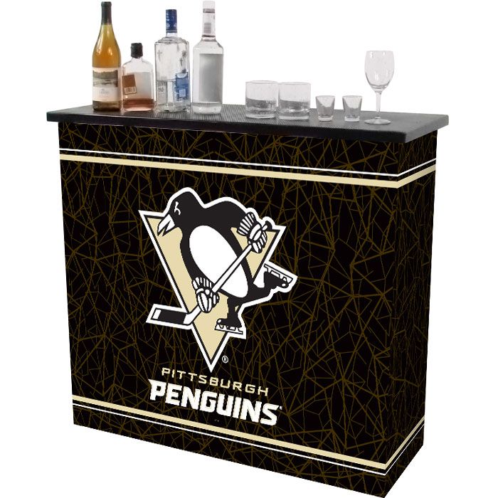 NHL Pittsburgh Penguins 2 Shelf Portable Bar w/ Case