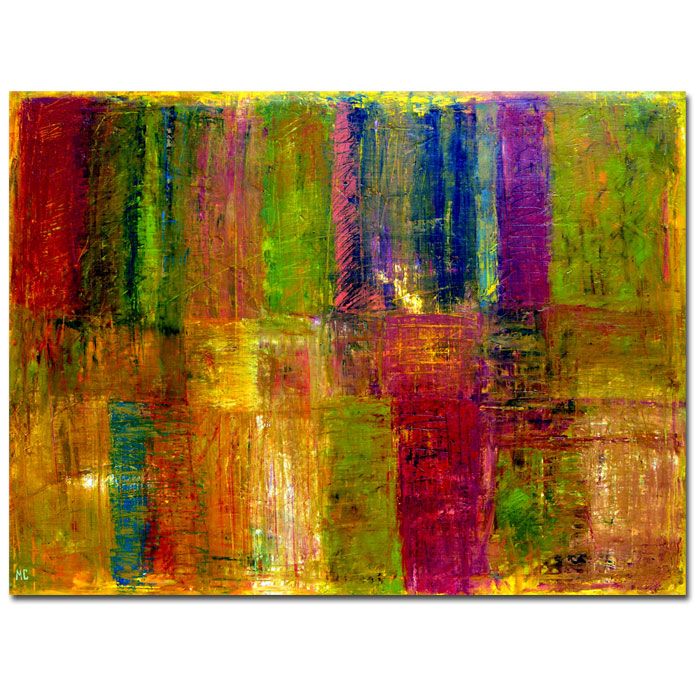 Trademark Global Michelle Calkins 'Color Panel Abstract' 35" x 47" Canvas Art