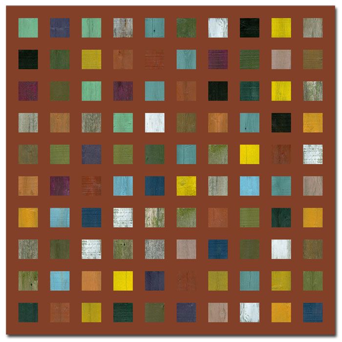 Trademark Global Michelle Calkins 'Rustic Wooden Abstract VII' 35" x 35" Canvas Art