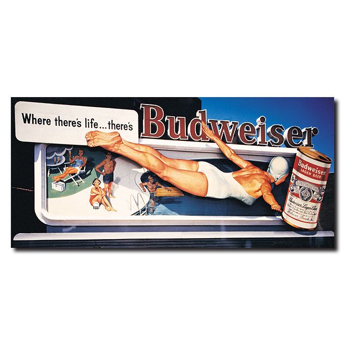 Trademark Global 14x30 inches Budweiser Vintage Ad - Pool